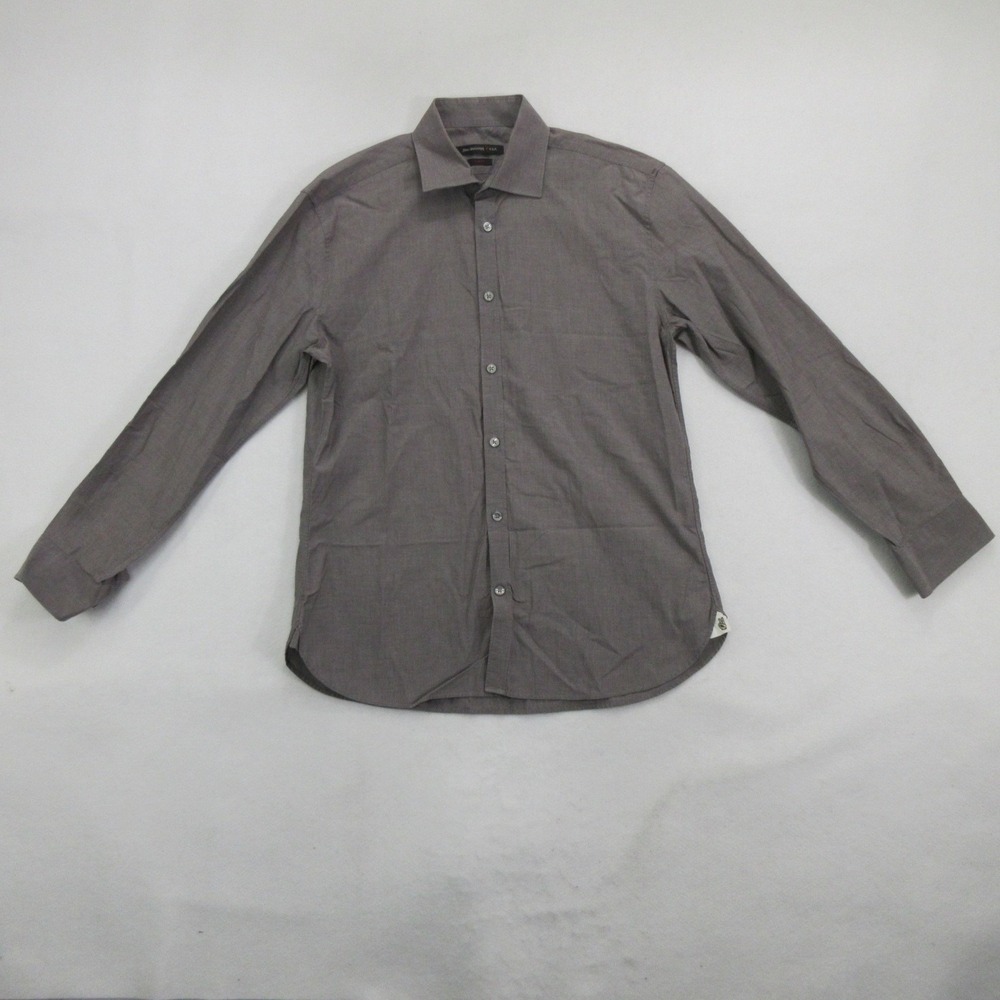 John Varvatos USA Men Dress Shirt 15.5 32/33 Slim Fit Long Sleeve Gray Button Up